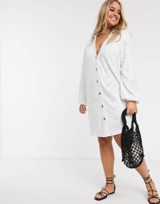 button through shirt dress