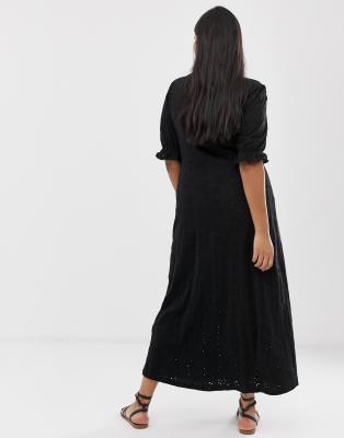 asos design broderie maxi tea dress