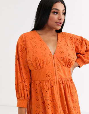 asos curve orange dress