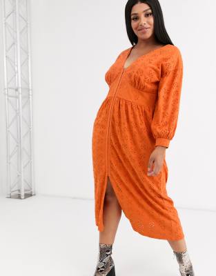 asos curve orange dress