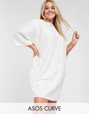 plus size white tee shirt dress