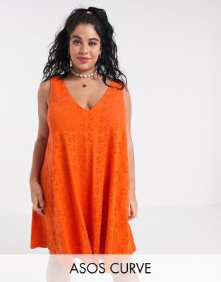 asos curve orange dress