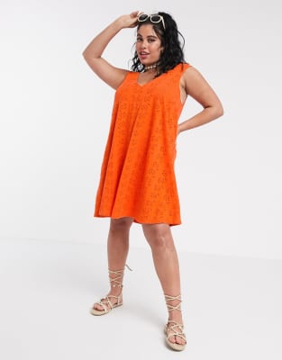 asos curve orange dress