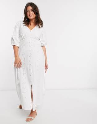 asos design broderie maxi tea dress