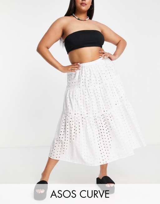 Witte broderie rok new arrivals