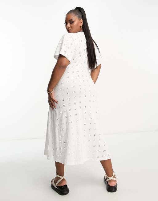 White broderie outlet dress asos