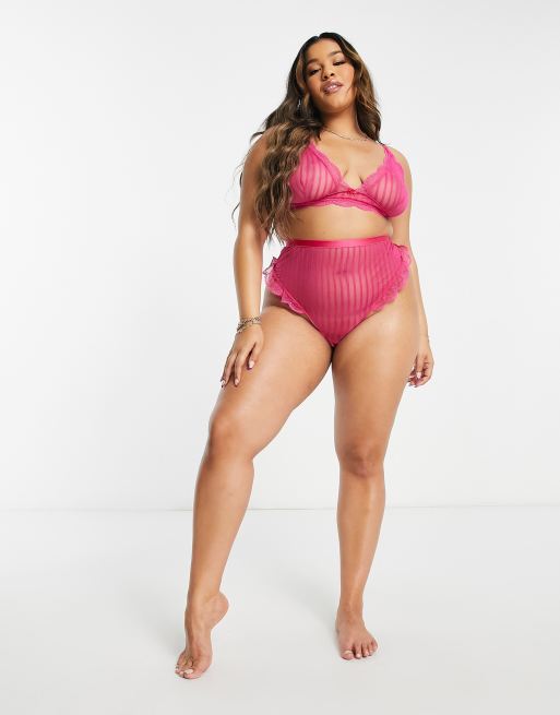 ASOS DESIGN Curve – Brooke – Rosa, mjuk BH, 3 av 4