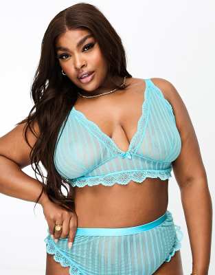 ASOS DESIGN Curve - Brooke - Weicher BH in Türkis-Blau