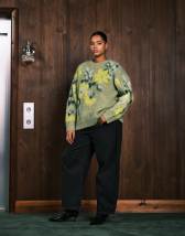 ASOS DESIGN Curve wool blend dad coat with faux fur collar in black