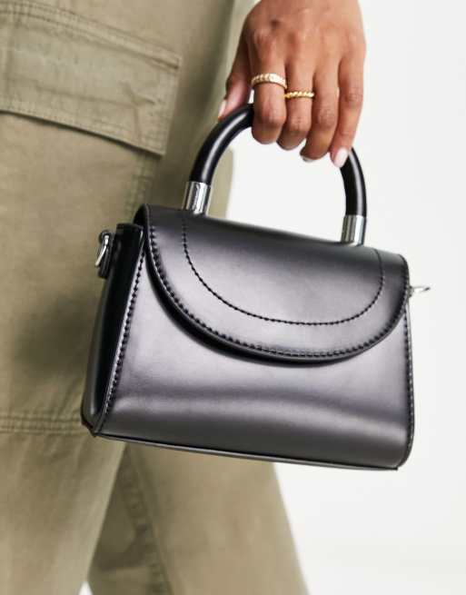 ASOS DESIGN Curve - Buet kuvert-crossbody-taske med aftagelig rem i ren sort 