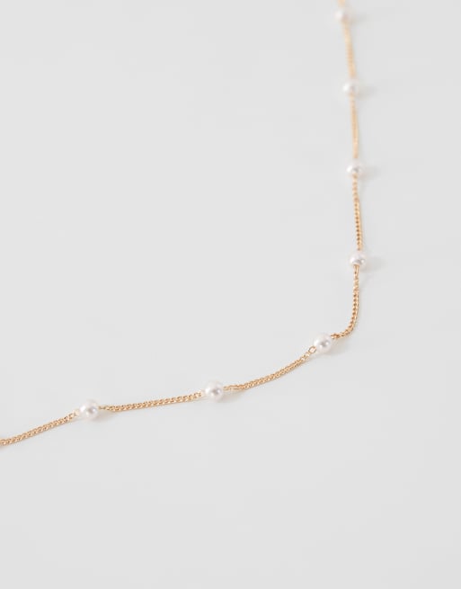 ASOS DESIGN Curve - Buikketting met imitatieparels in goudkleur, 2 van 3