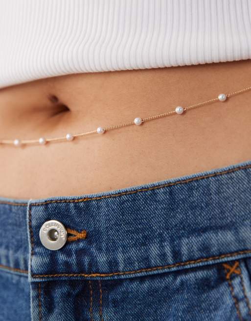 ASOS DESIGN Curve - Buikketting met imitatieparels in goudkleur, 3 van 3