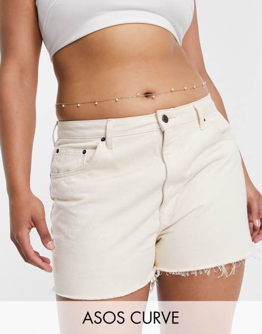 ASOS DESIGN Curve - Buikketting met pareltjes in goudkleur