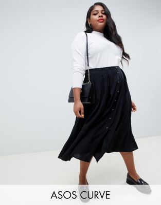 asos design midi skirt with box pleats