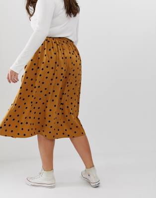 asos polka dot midi skirt