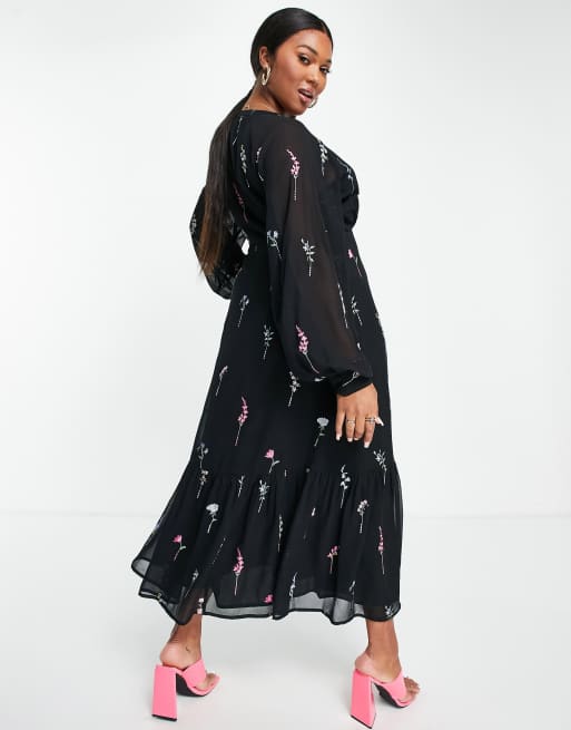 Asos black gown sale