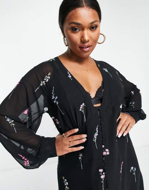 Asos design button through maxi 2024 tea dress