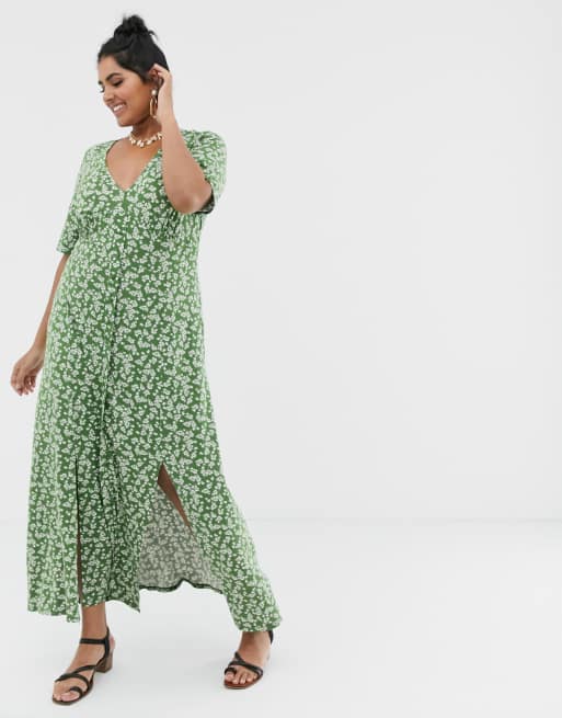 asos button through maxi tea dress