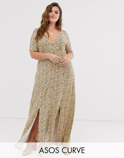 Asos button through maxi tea dress online