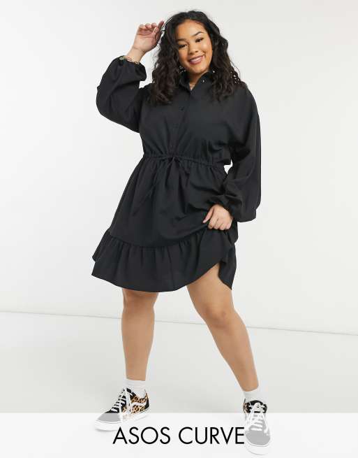 Asos design peplum mini sales shirt dress