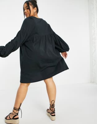 black smock dress asos