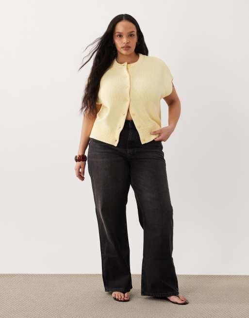 ASOS DESIGN Curve button through relaxed tank in buttermilk, 2 of 4