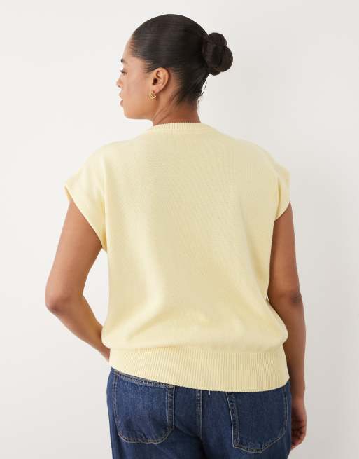 ASOS DESIGN Curve button through relaxed tank in buttermilk, 4 of 4