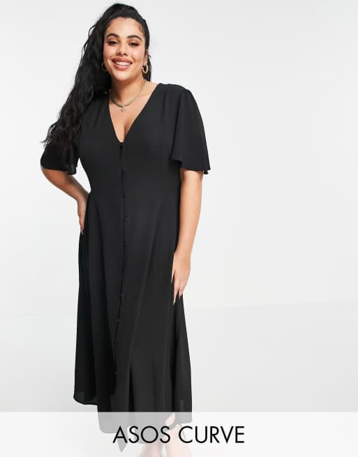 Asos black best sale tea dress