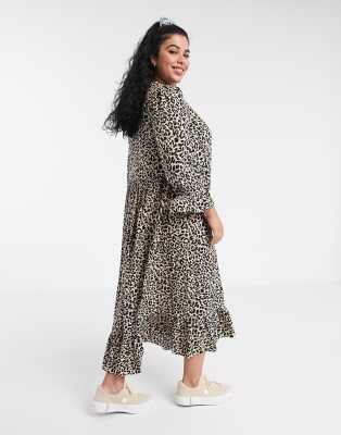 asos curve leopard dress