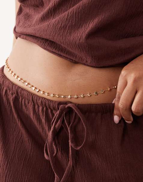 ASOS DESIGN Curve - Cadena para el vientre dorada con diseño de estrellas - view 1
