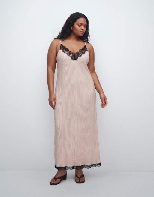 ASOS DESIGN Curve cami lace detail maxi sundress in stripe , 9 of 11