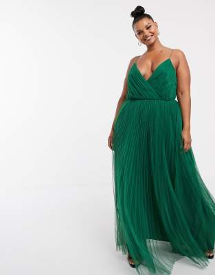 asos cami pleated tulle maxi dress