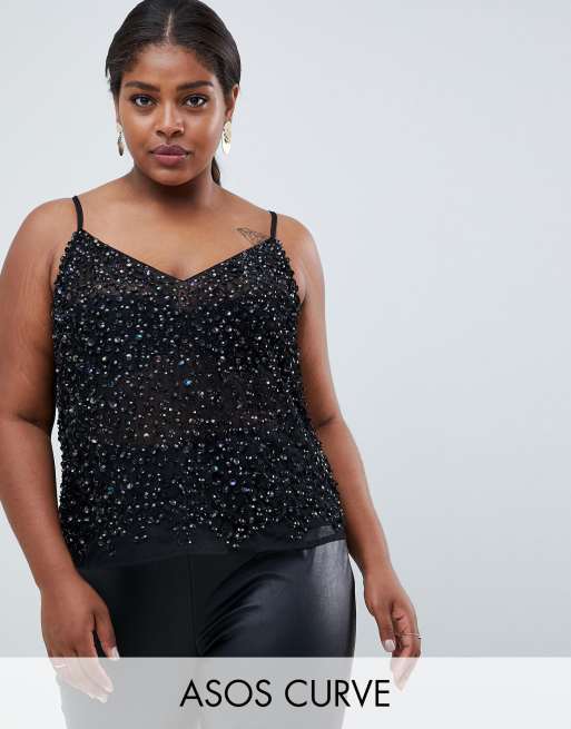 ASOS DESIGN Curve cami top with sequin embellishment | ASOS