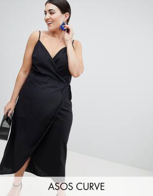 asos plus size black dresses