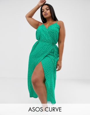 asos green spotty dress