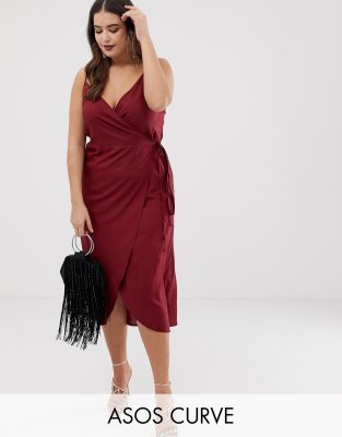 asos plus size red dress