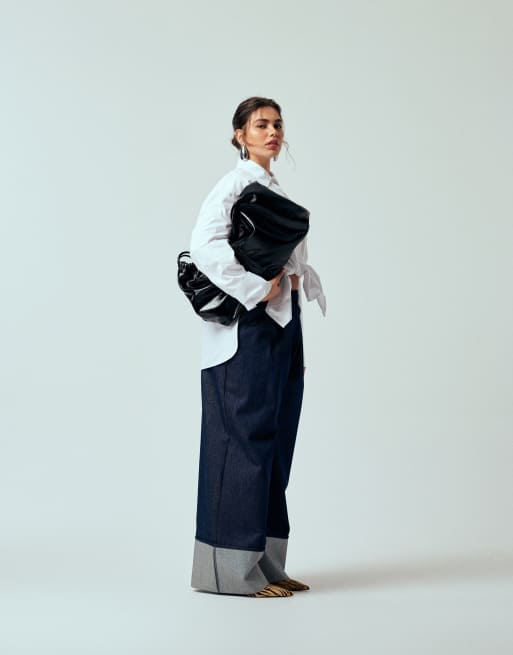 ASOS DESIGN Curve - Camicia oversize allacciata sul davanti bianca, 3 di 4