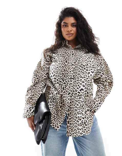 ASOS DESIGN Curve - Camicia oversize leopardata - view 1