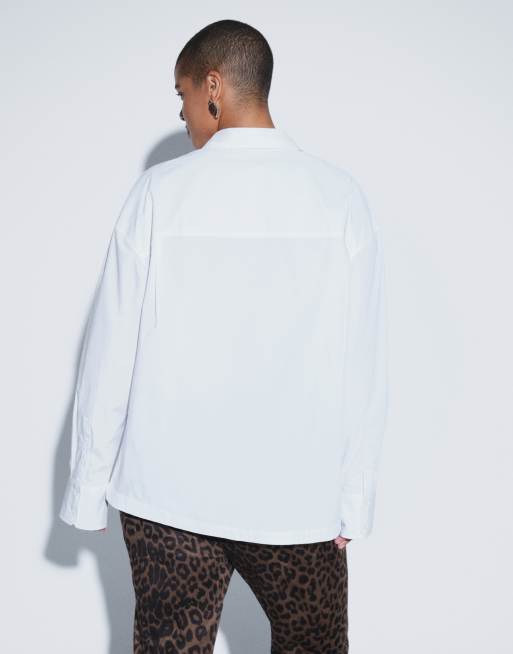 ASOS DESIGN Curve camicia squadrata oversize bianca, 4 di 4