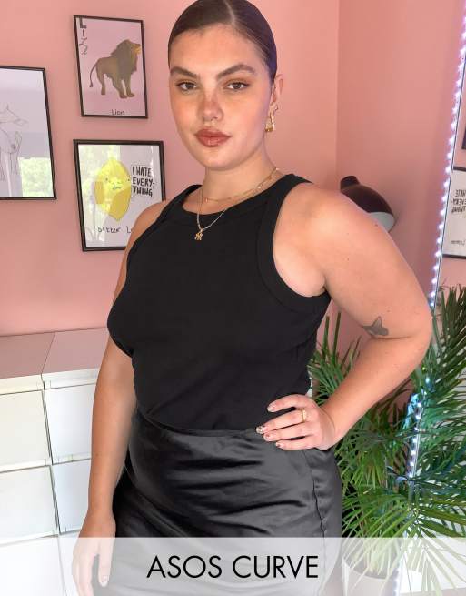 ASOS DESIGN Curve - Canotta a coste nera