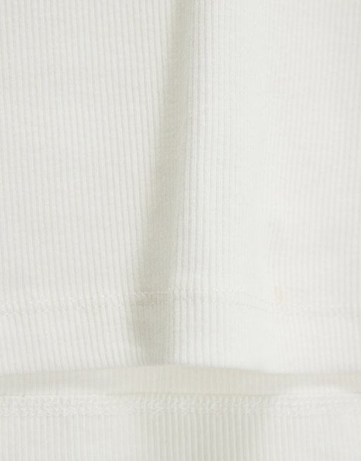 ASOS DESIGN Curve - Canotta con scollo a V avorio a coste, 8 di 8