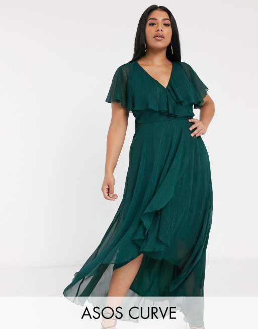 Asos design maxi dress with outlet cape back and dipped hem