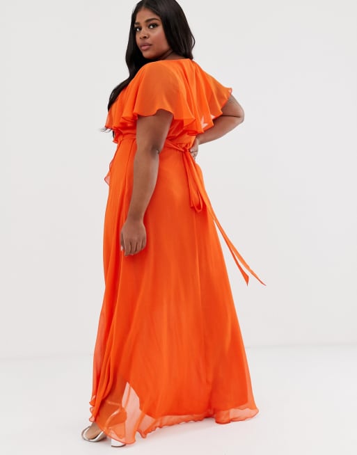 Maxi dress with cape cheap back and dipped hem