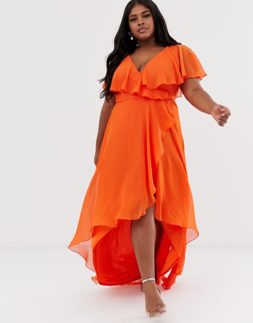 Asos cape back 2025 dipped hem midi dress