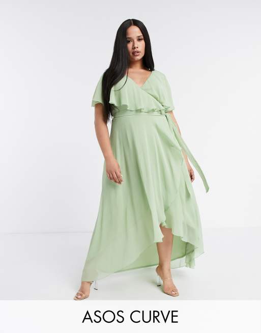 Asos design maxi dress with cape back and dipped outlet hem in light floral print