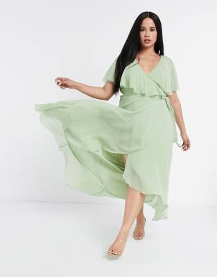 asos design cape back dipped hem maxi dress