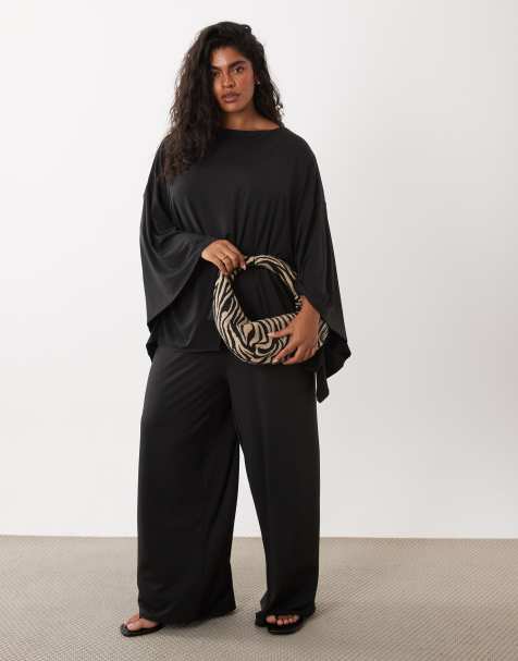 ASOS DESIGN Curve Cape-Style-Kombiteil-Oberteil in Schwarz - view 1