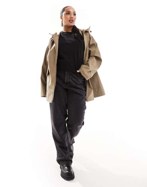 ASOS DESIGN Curve - Cappotto impermeabile gommato color fungo, 4 di 4