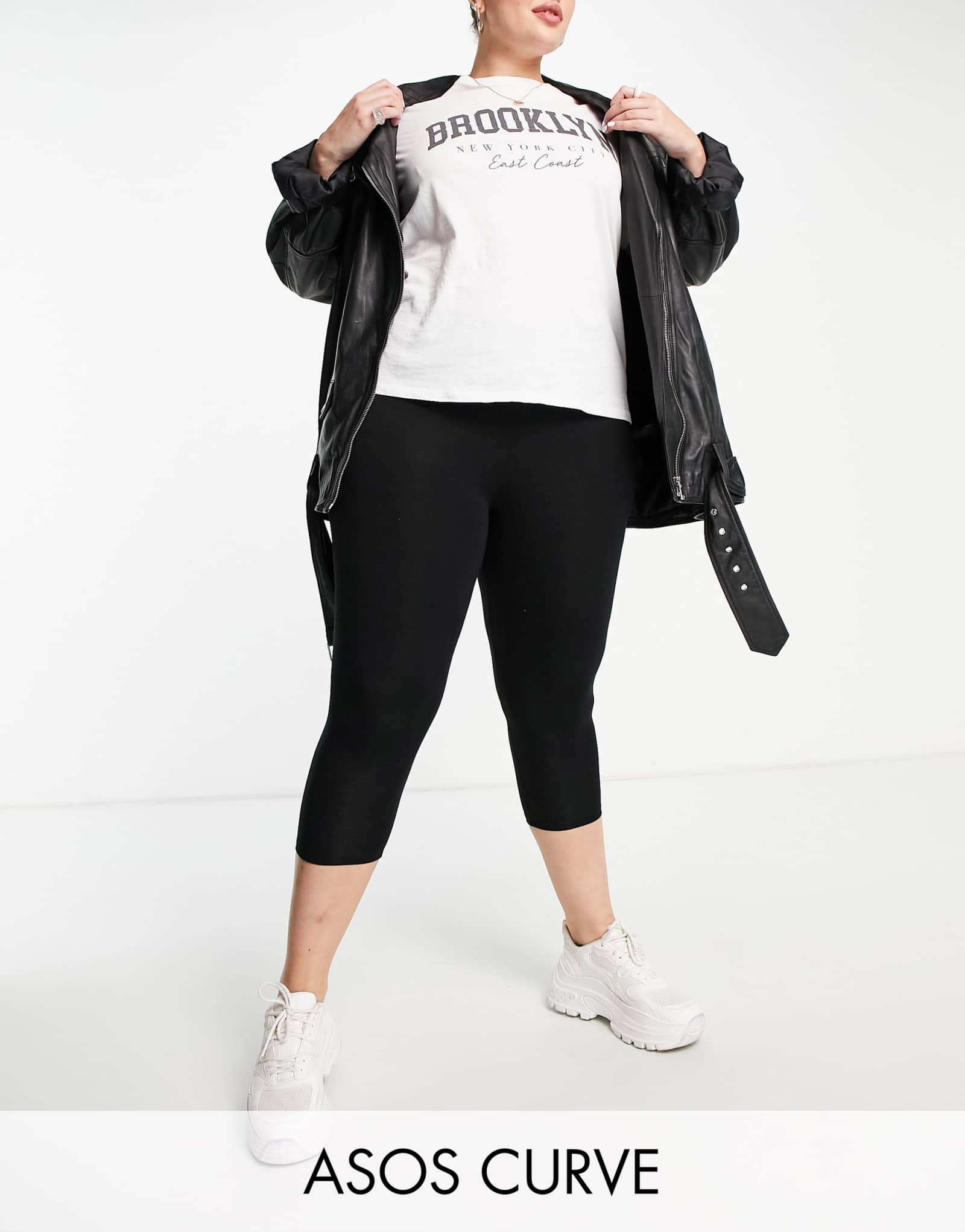 Черные леггинсы-капри ASOS DESIGN Curve