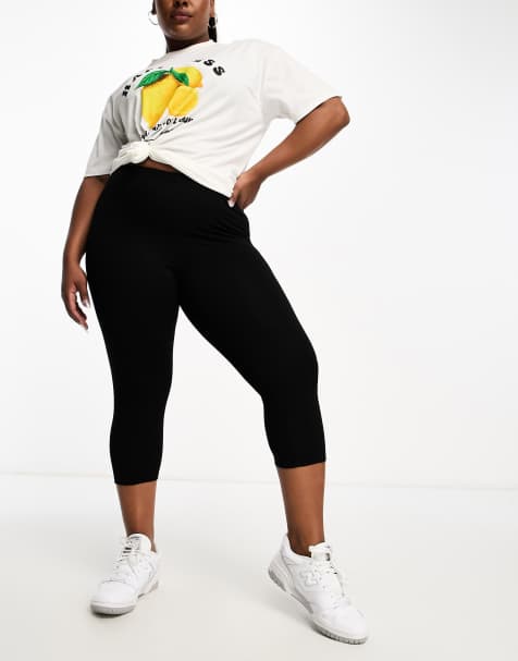 ASOS DESIGN Curve capri legging in black - view 1